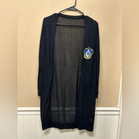 Ravenclaw Black Knit Cardigan Lighweight Sweater Open Front Size XS/Small - Picture 1 of 6